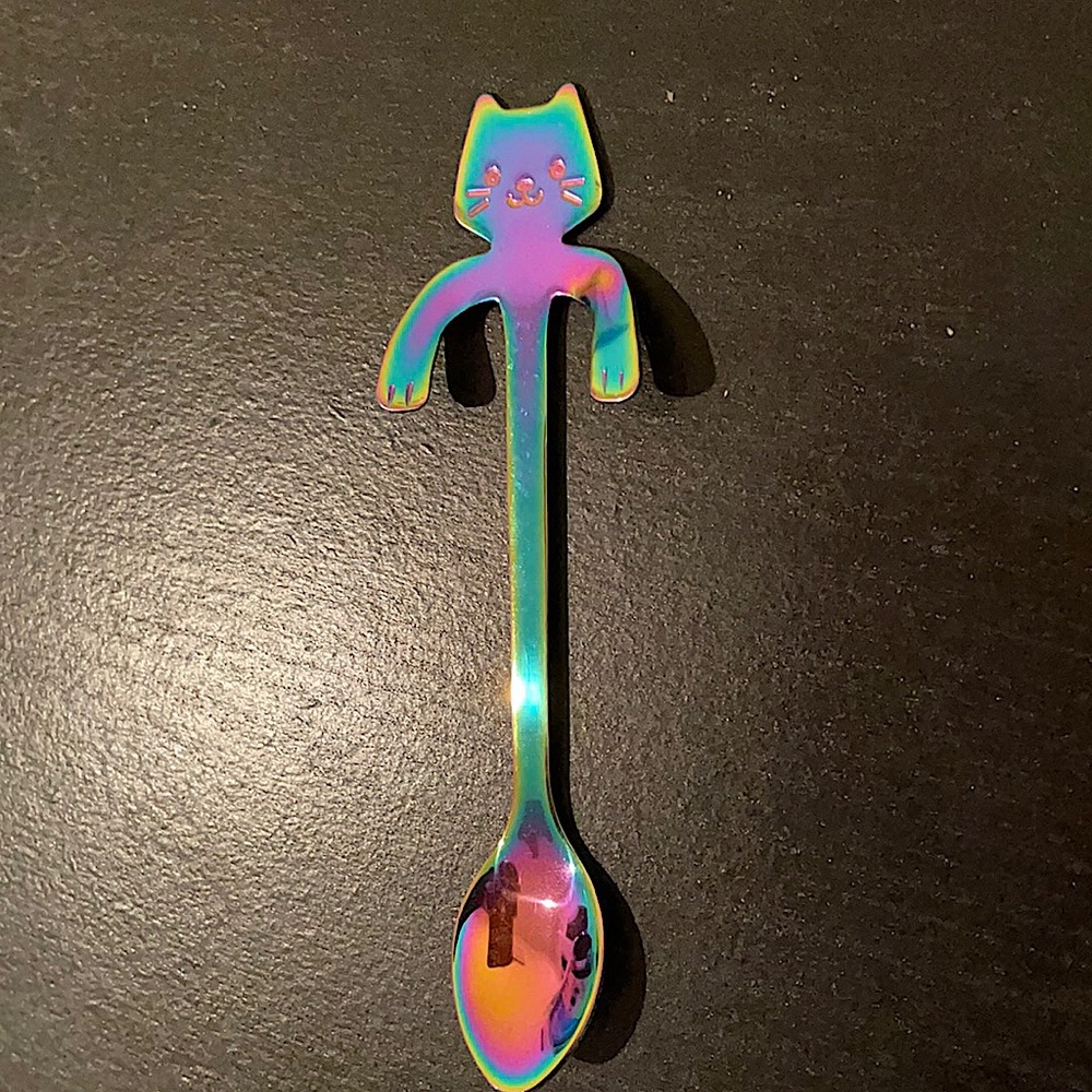 Rainbow Irridescent Kitty Teabag Spoon